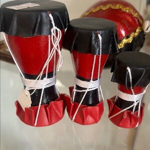 Red and Black Decorative Drums for  Chango